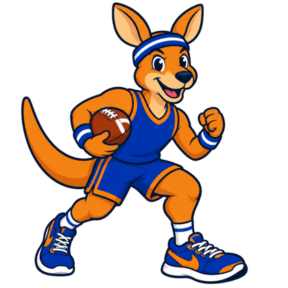 Sport ID Maskottchen, ein sportliches Känguru